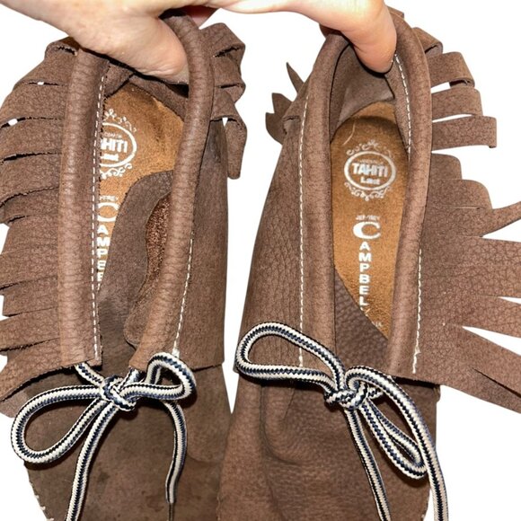 Jeffrey Campbell Anthropologie Tahiti mocha brown suede leather moccasin… - Picture 3 of 7